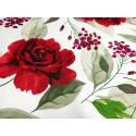 Cotton fabric 100% cotton, 125 g/m², width 160 cm, red flowers on white