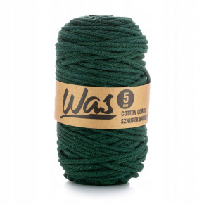 Bavlněná šňůra 5mm, 100m, barva tm. zelená 260