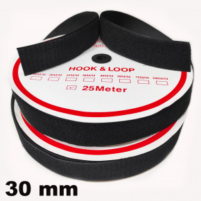 Pásek na suchý zip Háček a Smyčka set černý 30 mm balení 25 m