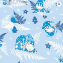 Christmas cotton fabric, by the meter, width 160 cm, Red Elves on Green