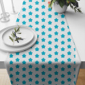 Children's cotton fabric 100% cotton, 125 g/m², width 160 cm, turquoise gingerbreads on white