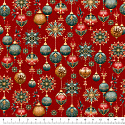 Christmas cotton fabric, by the meter, width 160 cm, Christmas Toys on Red