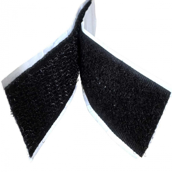 Velcro strap with adhesive black 2x10 cm, width 20 mm