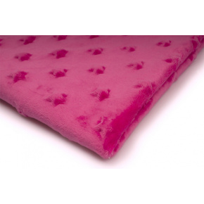 Látka minky hvězdy, 320 g/m², šíře 155 cm, metráž, fuchsie