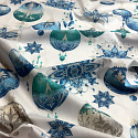 Christmas cotton fabric, by the meter, width 160 cm, Christmas Toys Grey and Blue on White