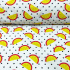 Cotton fabric 100% cotton, 125 g/m², width 160 cm, lemon on polka dots