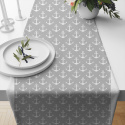 Children's cotton fabric by the meter Anchors White on Gray