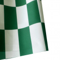 Tissu d'extérieur pour transats et hamacs de jardin, Blanc-Verte Fonce Damier 5x10 cm