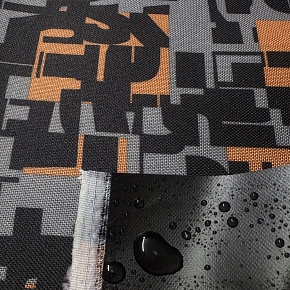 Nepromokavá látka Kodura PVC zátěr 600D, 360 g/m², šíře 150 cm, mozaika pomerančová