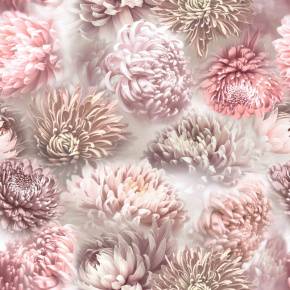Velurové potahové látky s potiskem, Chryzantémy