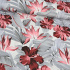 Cotton fabric 100% cotton, 125 g/m², width 160 cm, gray monstera on white