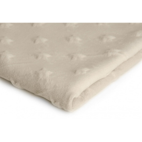 Látka minky hvězdy, 320 g/m², šíře 155 cm, metráž, ecru
