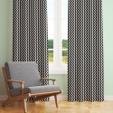 Decorative children's cotton fabrics, by the meter. Zigzag black