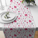 Decorative cotton fabric, by the meter, Valentine's Pink on White
