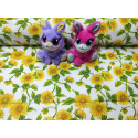 Cotton fabric 100% cotton, 125 g/m², width 220 cm, sunflowers on white