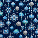 Christmas cotton fabric, by the meter, width 160 cm, Christmas Toys on blue
