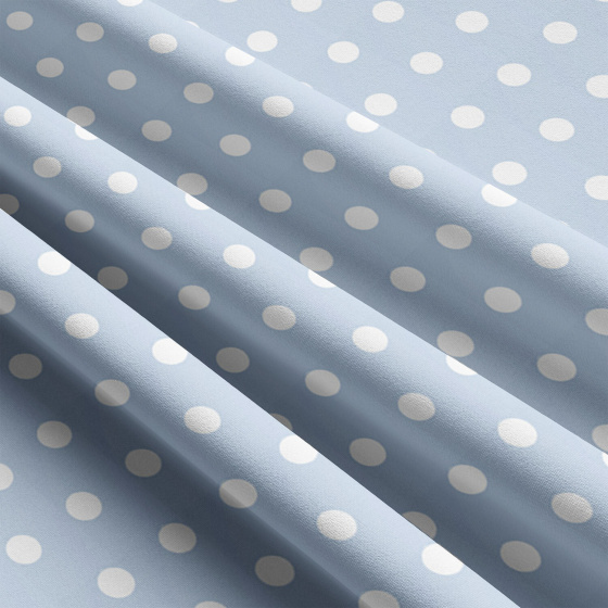 Children's cotton fabrics, by the meter. Dot 22 mm, white on Lt.Blue