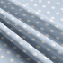 Children's cotton fabrics, by the meter. Dot 22 mm, white on Lt.Blue