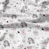 Cotton fabrics, by the meter. Pink Animals on White