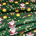 Christmas cotton fabric, by the meter, width 160 cm, color green
