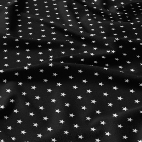 Dětská bavlněná látka bavlna 100%, 125 g/m², šíře 160 cm, hvězdy bílé na černém