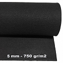 Technický filc 5 mm barva Černá, šířka 150 cm