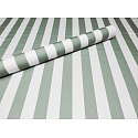 Tissu imperméable PREMIUM motif rayures gris-vertes blanches