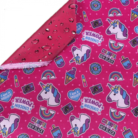 Waterproof fabrics CODURA Unicorn on red 1.50 m x 0.2 m