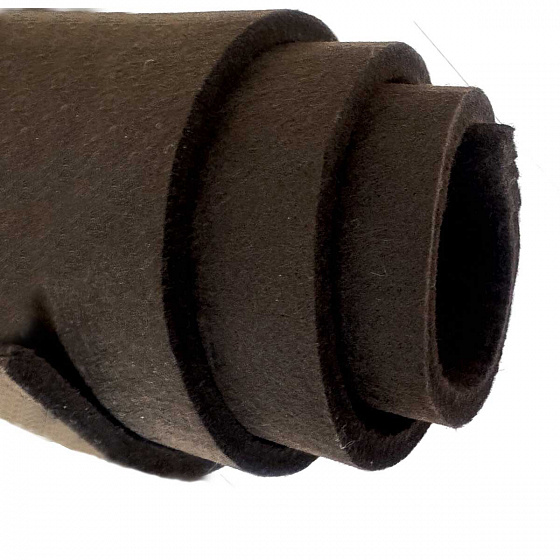 Technický filc 10 mm barva Hnědá, šířka 150 cm