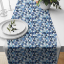 Cotton fabric 100% cotton, 125 g/m², width 160 cm, blue triangles 2 cm