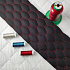 33Eco-leather GEO black color quilted with red threads, 1.3 m x 0.8 m