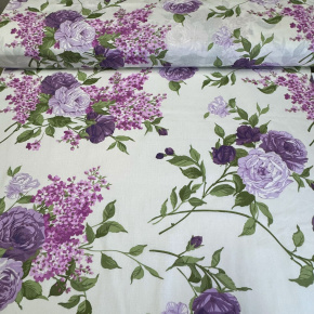 Bavlněná látka 100% bavlny, 125 g/m², šíře 160 cm, kytičky na žlutém