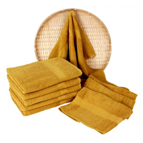 Darsi terry towel 50x100 cm, mustard color