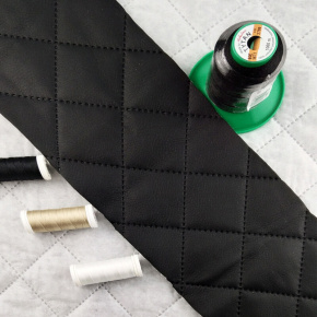 Ekokůže prošívaná ultrazvukem, barva černá, metráž