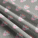 Cotton fabric, by the meter. Malenka on Grey 90 cm