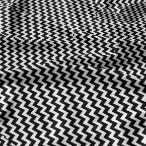 Dekorační dětské bavlněné látky, metráž. Cikcak černý