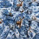 Christmas cotton fabric, by the meter, width 160 cm, pattern Nature Blue on White