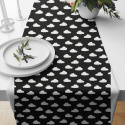 Cotton fabric 100% cotton, 125 g/m², width 160 cm, white cloud on black