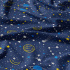 Children's cotton fabric 100% cotton, 125 g/m², width 160 cm, yellow galaxies on blue