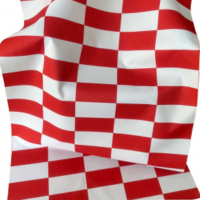 Venkovní látka Pergola (Oxford), 200 g/m², šíře 160 cm, bílo-červená šachovnice 5x10 cm