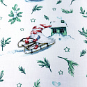 Tissus en coton de Noël au mètre, 160 cm motif Noël blanche