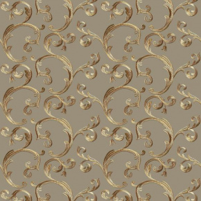 Velurové potahové látky s potiskem, Ornament Zlatý na Capuccinu Velurové potahové látky s potiskem, Ornament Zlatý na Capuccinu
