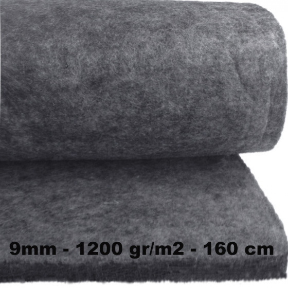 Technický filc 9 mm barva šedá, šířka 160 cm