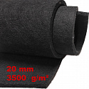 Technický filc 20 mm barva Černá, šířka 100 cm
