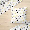 Children's cotton fabric 100% cotton, 125 g/m², width 160 cm, yellow crowns on white