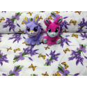 Cotton fabric 100% cotton, 125 g/m², width 160 cm, lavender flowers and butterflies