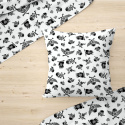 Cotton fabric 100% cotton, 125 g/m², width 160 cm, black skulls on white