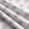 Cotton fabric, by the meter. Malenka on White 90 cm
