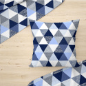 Cotton fabric 100% cotton, 125 g/m², width 160 cm, blue triangles 9 cm
