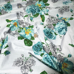 Bavlněná látka 100% bavlny, 125 g/m², šíře 160 cm, kytičky na bílém